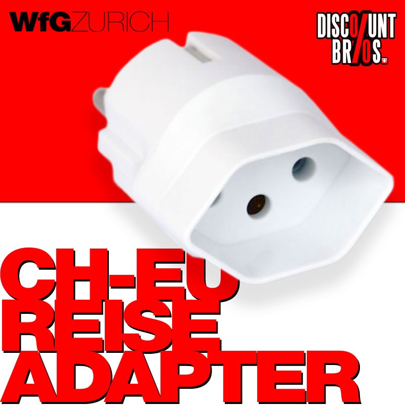 100 Stk. Übergangs-Stecker REISEADAPTER Schweiz / CH (T13) > EU / SCHUKO (Typ F CEE 7)