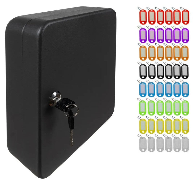 Schlüsselschrank SCHLÜSSELKASTEN Schlüsselsafe für 48 Schlüssel mit farbigen Anhängern