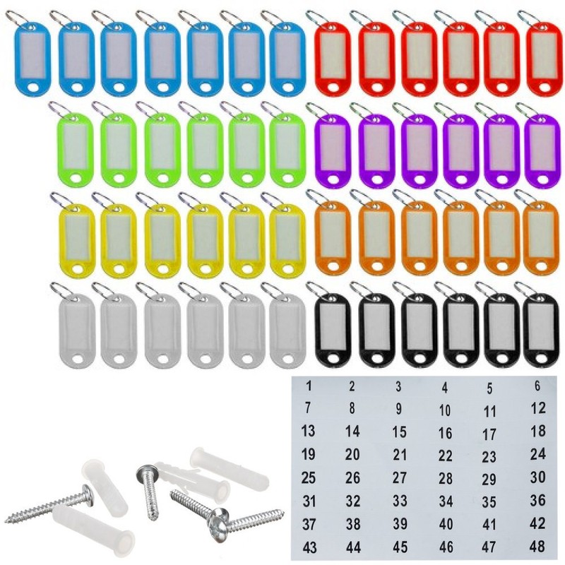 Schlüsselschrank SCHLÜSSELKASTEN Schlüsselsafe für 48 Schlüssel mit farbigen Anhängern