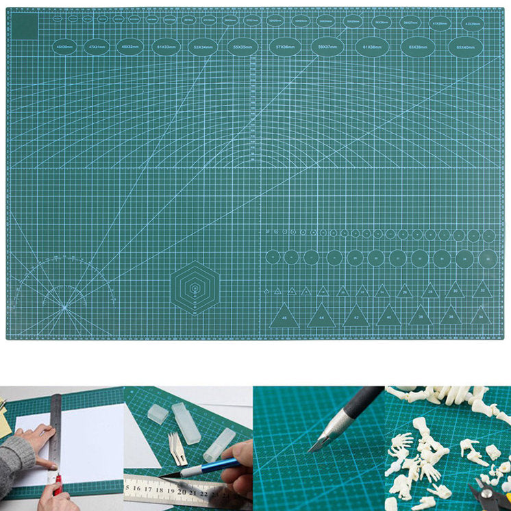 Selbstheilende Schneidematte CUTTING MAT Bastelmatte mit Skala doppelseitig GRÜN A1 60×90cm