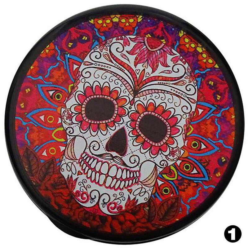 6 Stk. Champ SKULL AUTO-ASCHENBECHER Aschenbecher für Getränkehalter mit Deckel und LED Licht im Totenkopf Design TRAY