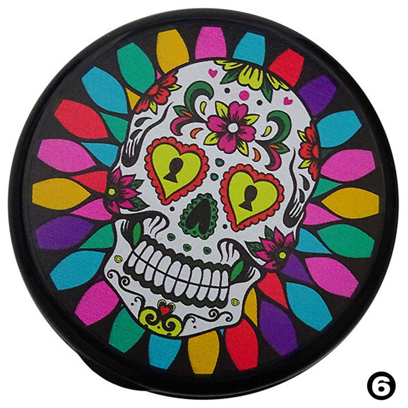 6 Stk. Champ SKULL AUTO-ASCHENBECHER Aschenbecher für Getränkehalter mit Deckel und LED Licht im Totenkopf Design TRAY