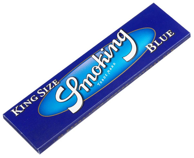 SMOKING BLUE King Size Papers Blau 33 Blatt Zigarettenpapier 108×52mm