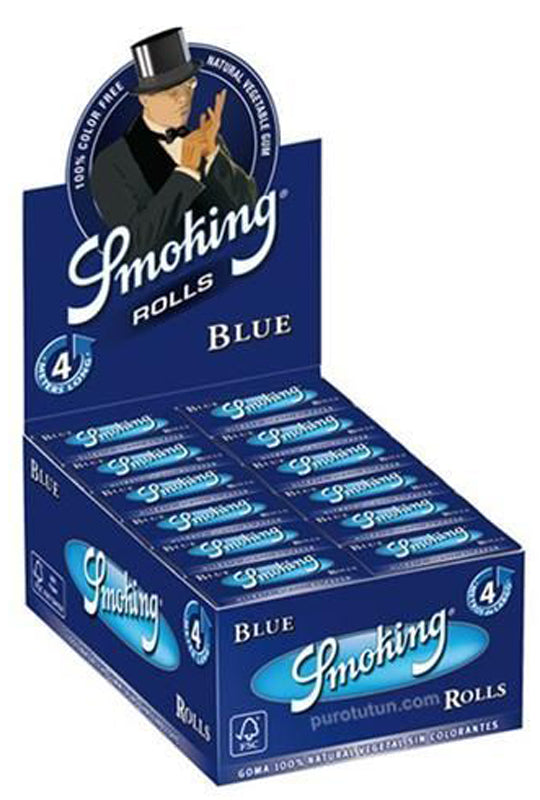 SMOKING BLUE Rolls King Size Blau Zigarettenpapier 4m×54mm