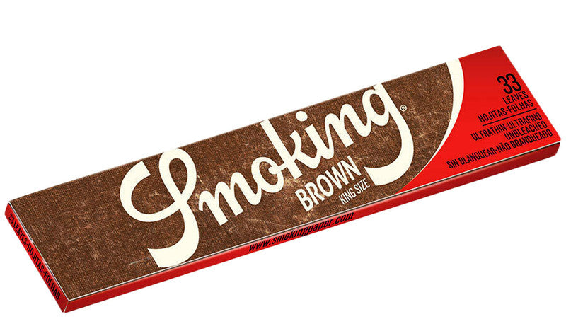 SMOKING BROWN Braun UNGEBLEICHT King Size Papers 33 Blatt Zigarettenpapier 110×44mm