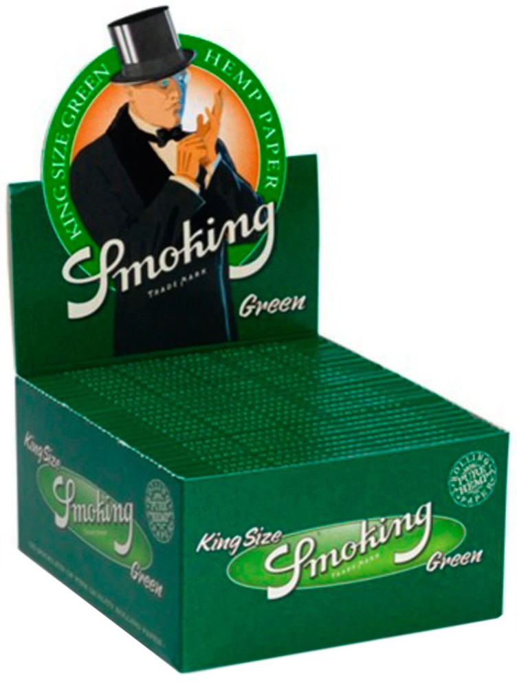 10 × SMOKING GREEN Grün HANF King Size Hemp Papers 33 Blatt Zigarettenpapier 110×52mm