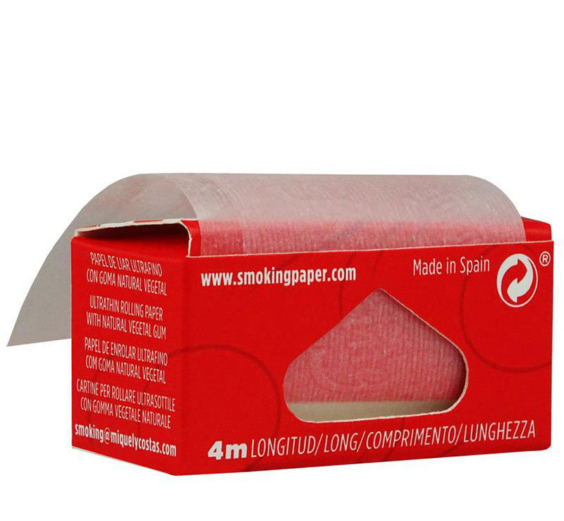 SMOKING RED THINNEST Rolls Slim Papers Zigarettenpapier 4m×44mm