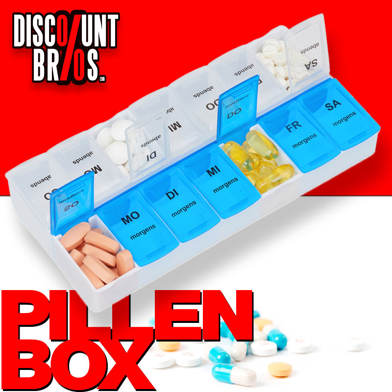 Tablettenbox PILLENBOX Pillendose Wochenbox 7 Tage 2 Fächer – Medikamentenorganizer für eine Woche