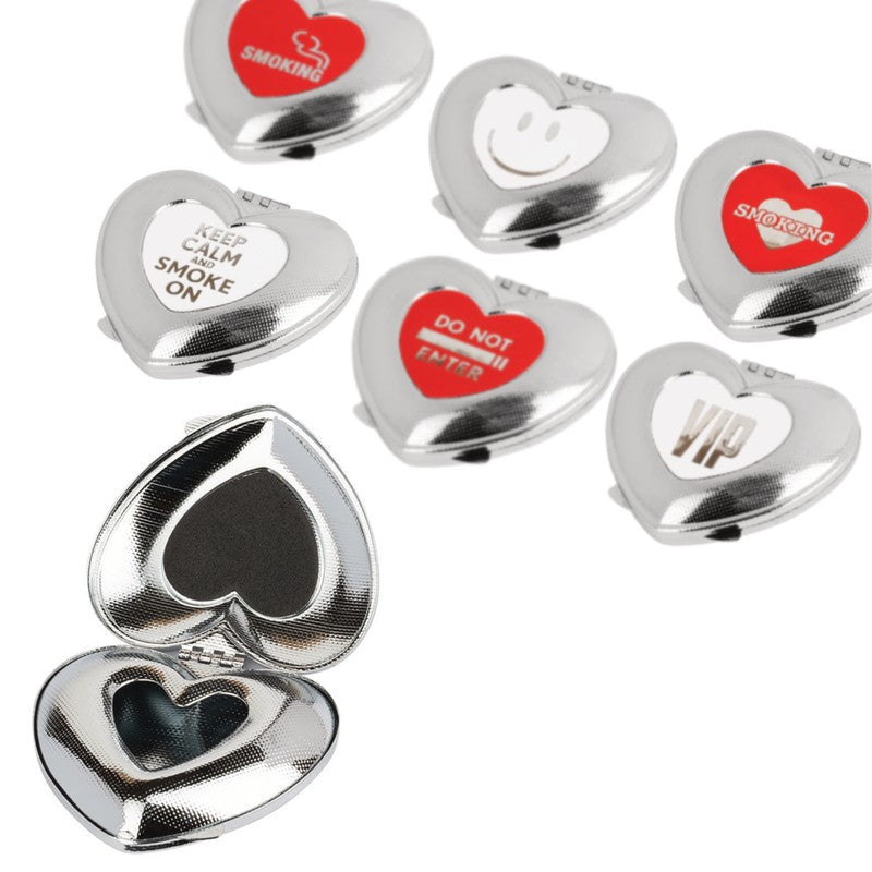 Feldaschenbecher MINI TASCHEN ASCHENBECHER Metall Heart Herzform SUJETS