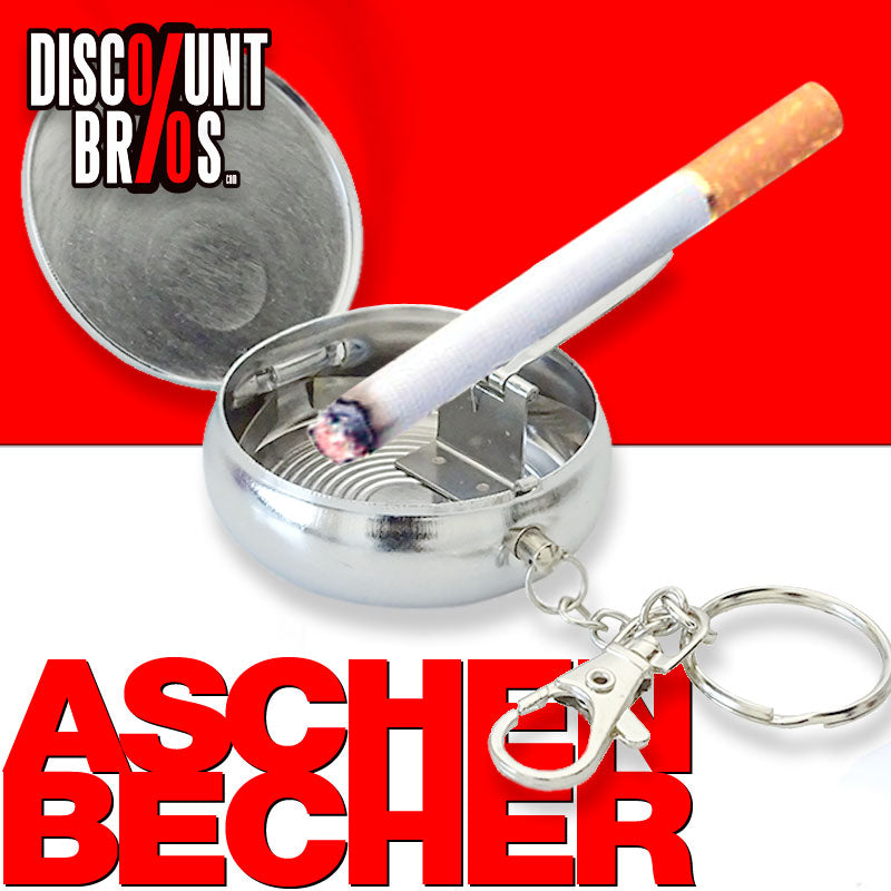 Feldaschenbecher MINI TASCHEN ASCHENBECHER Metall mit Schlüsselanhänger