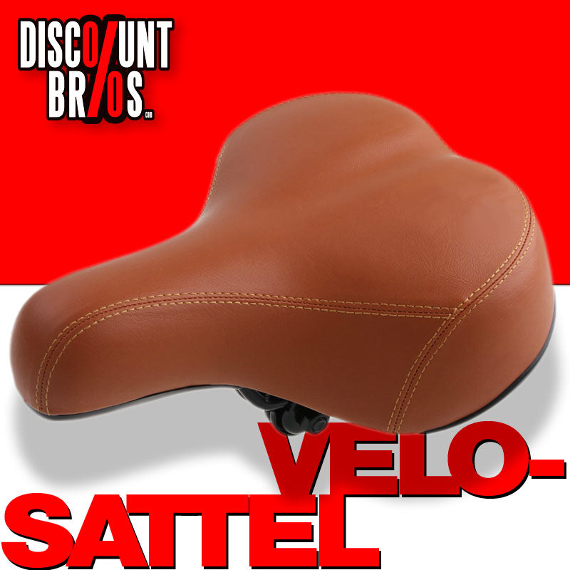 Komfort VELO SATTEL Fahrradsattel Velosattel mit Doppelfeder BRAUN