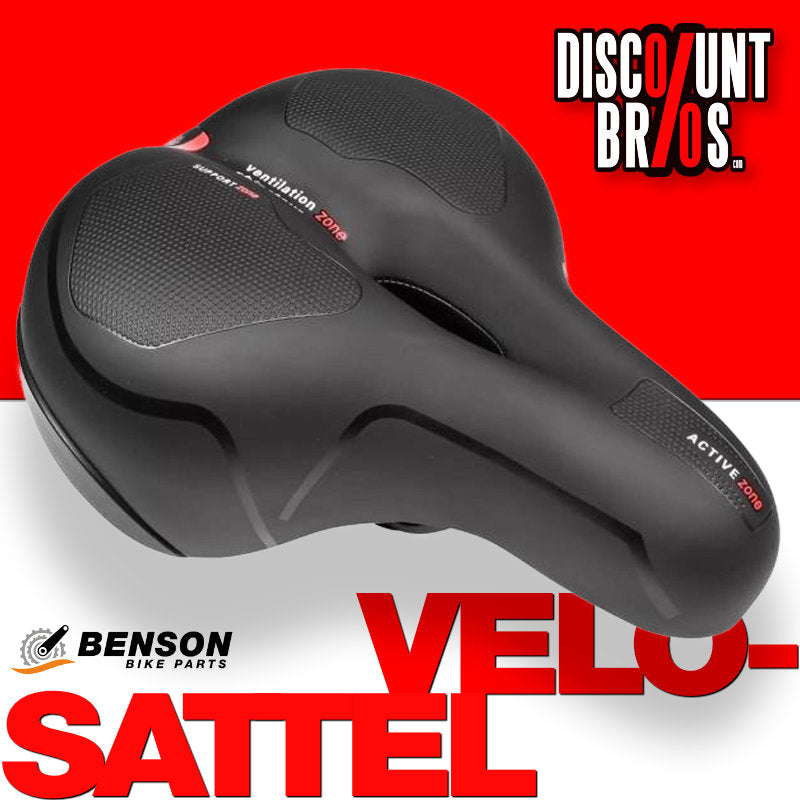 BENSON wasserdichter Komfort GEL VELO SATTEL Fahrradsattel SCHWARZ