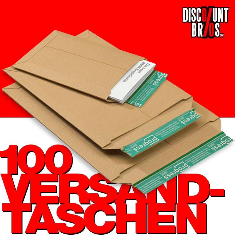 100 Stk. VERSANDTASCHEN aus Karton Vollpappe Braun A5 B5 C5 DIN Lang 25×17,5cm