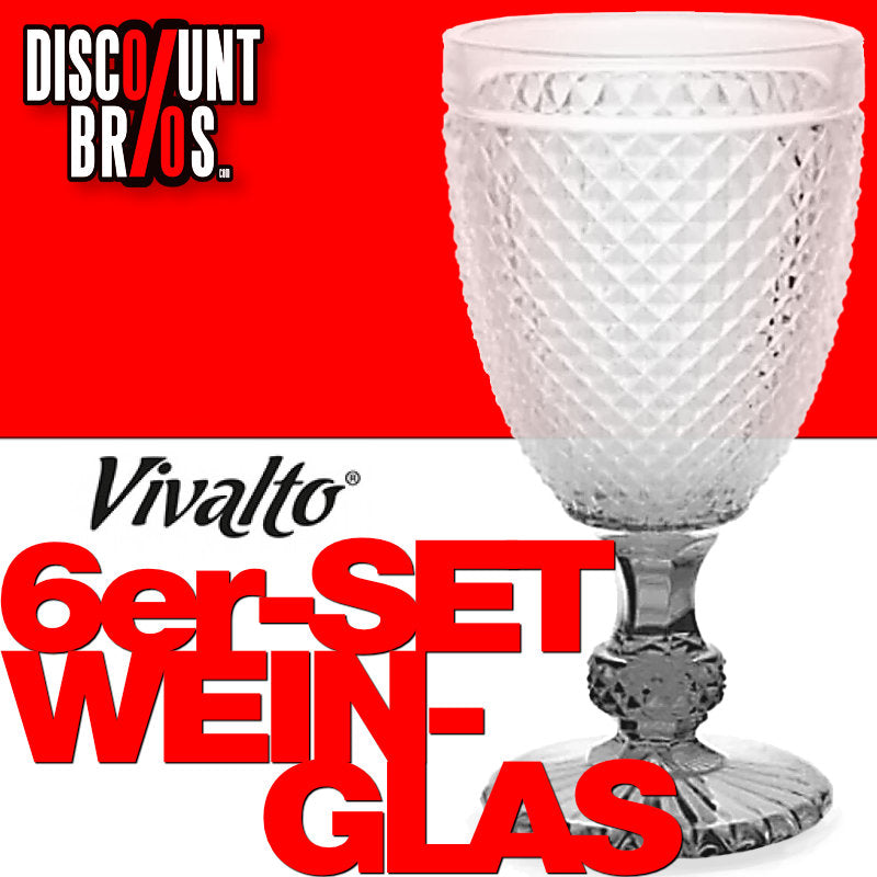 6er-Set Trinkgläser SMOKE Transparent – Anthrazit WEINGLAS Weingläser Glas von VIVALTO 6×26cl