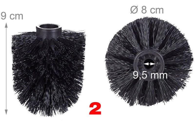 5er- oder 9er-Set WC BÜRSTENKOPF Toilettenbürsten-Ersatz-Set WC-BÜRSTE SCHWARZ