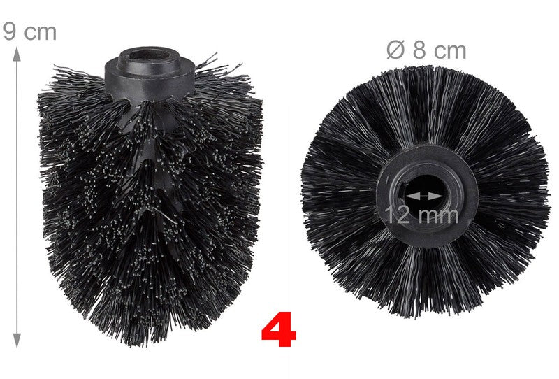 5er- oder 9er-Set WC BÜRSTENKOPF Toilettenbürsten-Ersatz-Set WC-BÜRSTE SCHWARZ