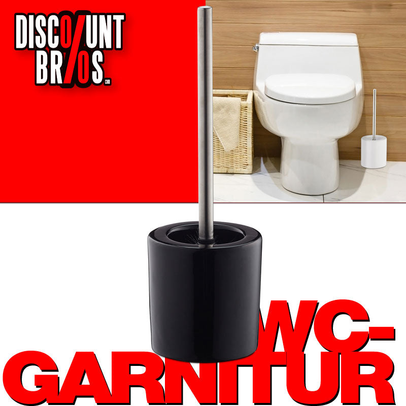 Toilettenbürste WC-BÜRSTE mit Halter WC-Garnitur KERAMIK SCHWARZ