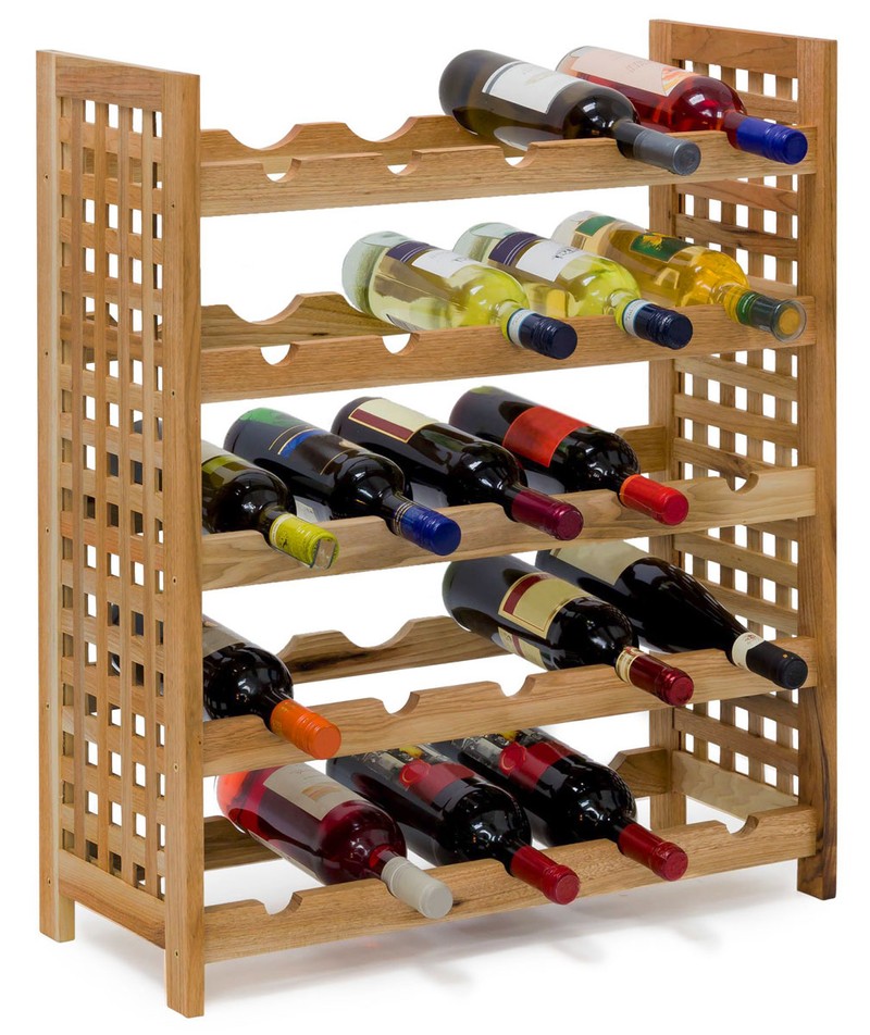 Weinflaschenhalter WEINREGAL für 25 Flaschen aus Walnuss Holz STAPELBAR
