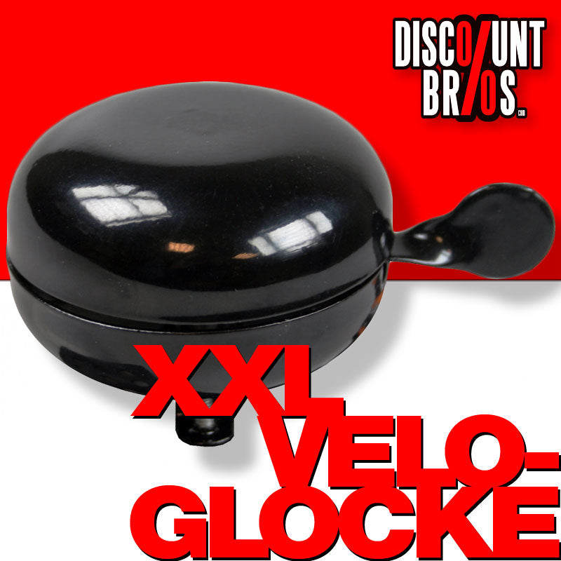 Retro XXL DING DONG VELOGLOCKE Fahrradklingel Fahrradglocke SCHWARZ Ø80mm
