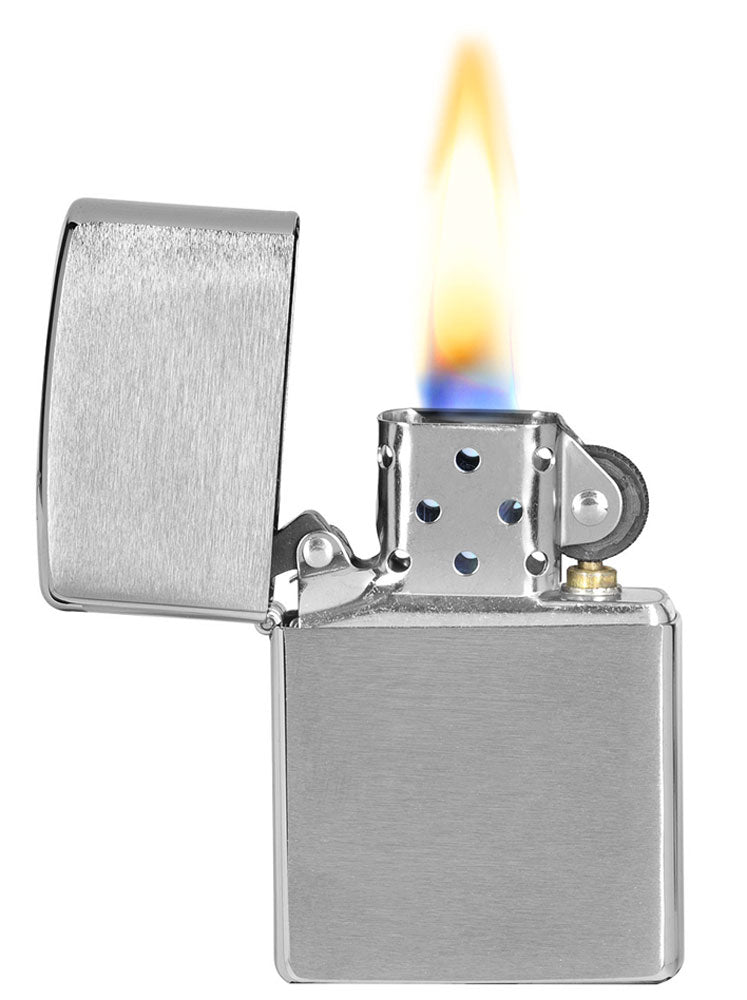 Zippo FEUERZEUG Benzinfeuerzeug Chrom-Gebürstet