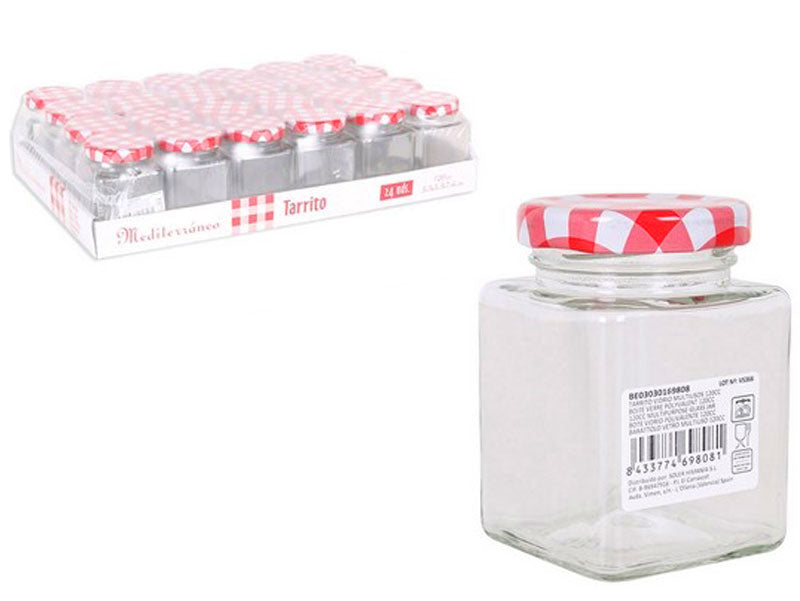 120ml EINMACHGLÄSER Einmachglas Konfitürenglas GLAS WÜRFEL ECKIG