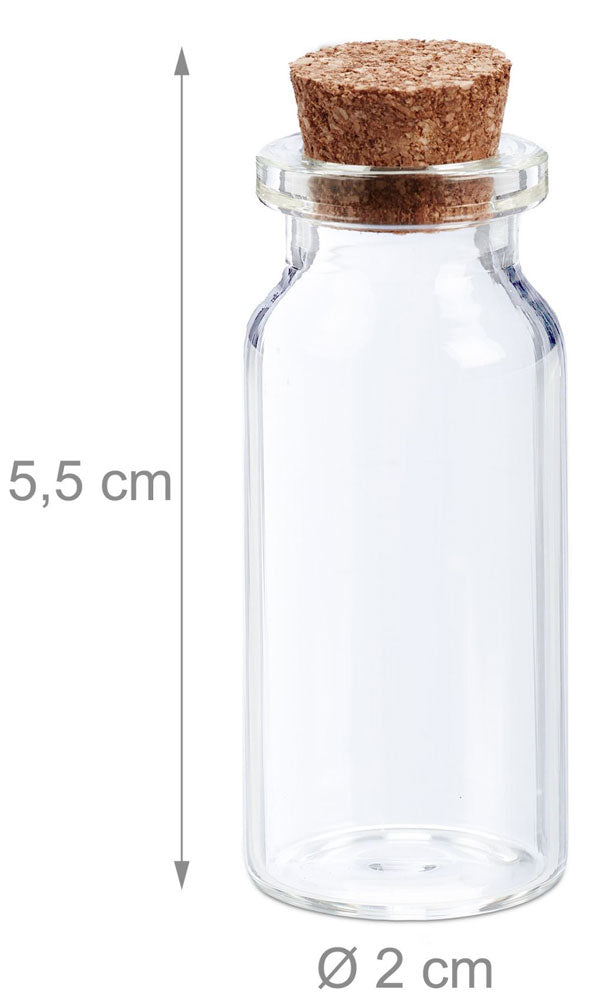 Mini GLASFLASCHEN Glasfläschchen Flasche mit KORKEN 60er-Set 10ml