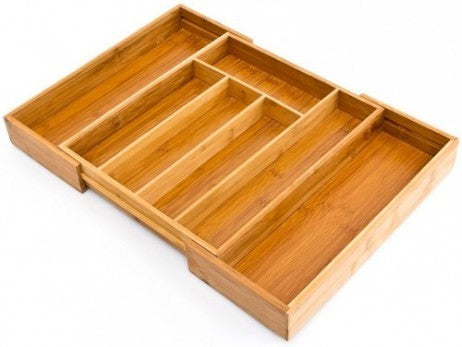 Vario BESTECKKASTEN Schubladeneinsatz aus Bambus Holz 34×29,5-48cm