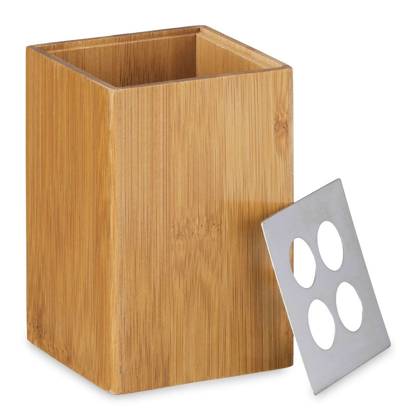 Bambus Waschtisch- BAD-SET Bad Accessoires Set mit Seifenspender 4tlg.