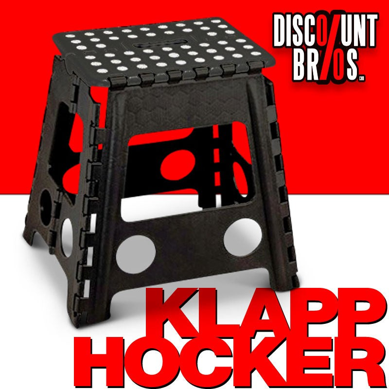 Klappbarer Hocker KLAPPTRITT Klapphocker SCHWARZ -120kg