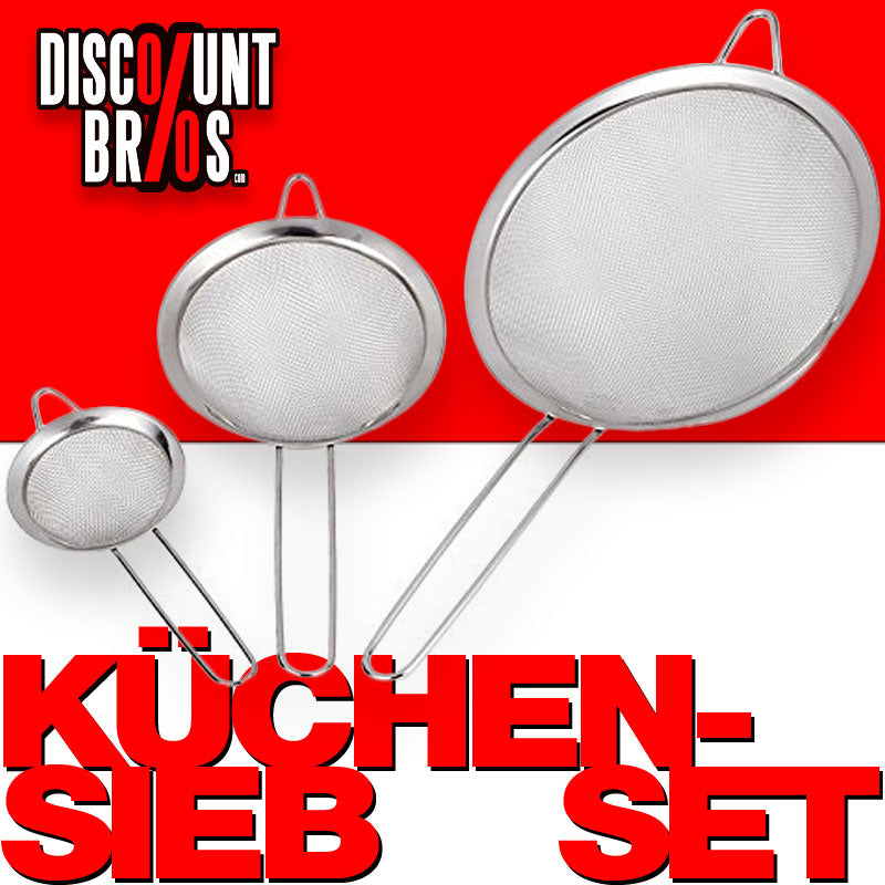 Sieb KÜCHENSIEB-SET Standsieb Teesieb aus Edelstahl 3-teilig, Ø 8, 14, 20 cm