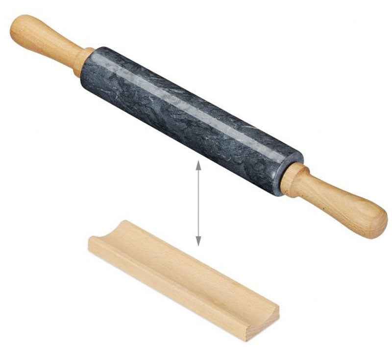 Wallholz TEIGROLLE Nudelholz Marmor Stein SCHWARZ