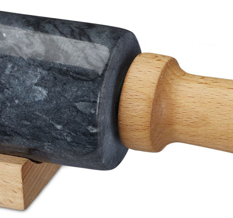 Wallholz TEIGROLLE Nudelholz Marmor Stein SCHWARZ
