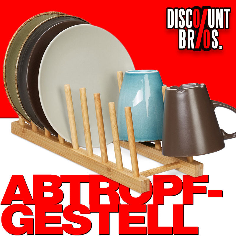 Abtropfgestell GESCHIRR-ABTROPFGITTER aus Bambus Holz SCHRÄG