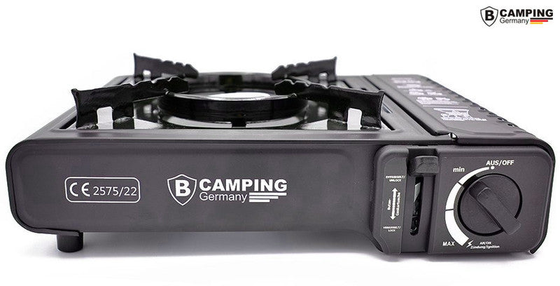 B-CAMPING Campingkocher Butan GASKOCHER im Tragekoffer SCHWARZ