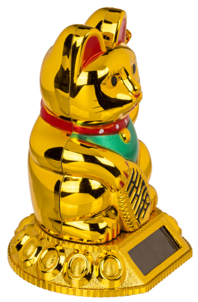 Maneki Neko SOLAR GLÜCKS-KATZE Winkekatze 8cm