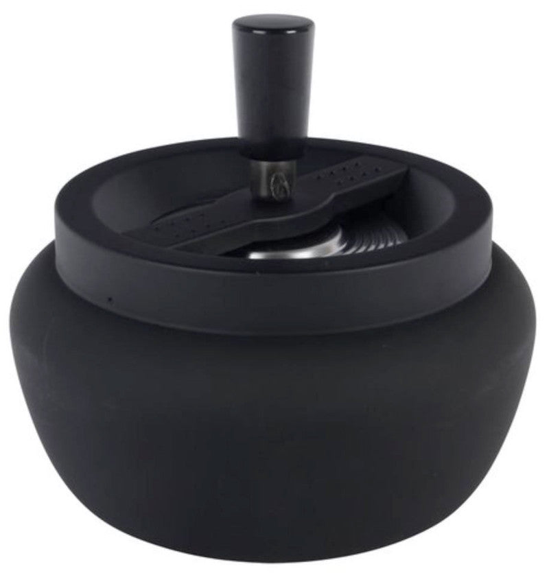 XL DREH-ASCHENBECHER Aschenbecher Drehaschenbecher MATT SCHWARZ Ø13cm