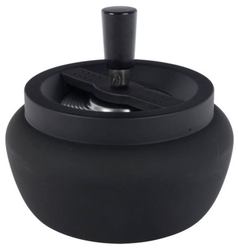 XL DREH-ASCHENBECHER Aschenbecher Drehaschenbecher MATT SCHWARZ Ø13cm