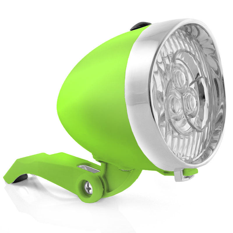 Retro-Design VELOLICHT mit 3 LED Fahrrad Velolampe Scheinwerfer Frontscheinwerfer ROT