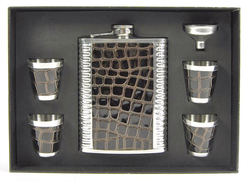 Geschenk-Set FLACHMANN 6-tlg. Chrom KROKODIL