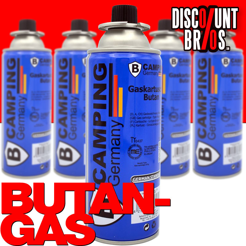 4er-Set B-CAMPING 227g Butan GASKARTUSCHE für Gaskocher und Gasbrenner mit Bajonett-Ventil