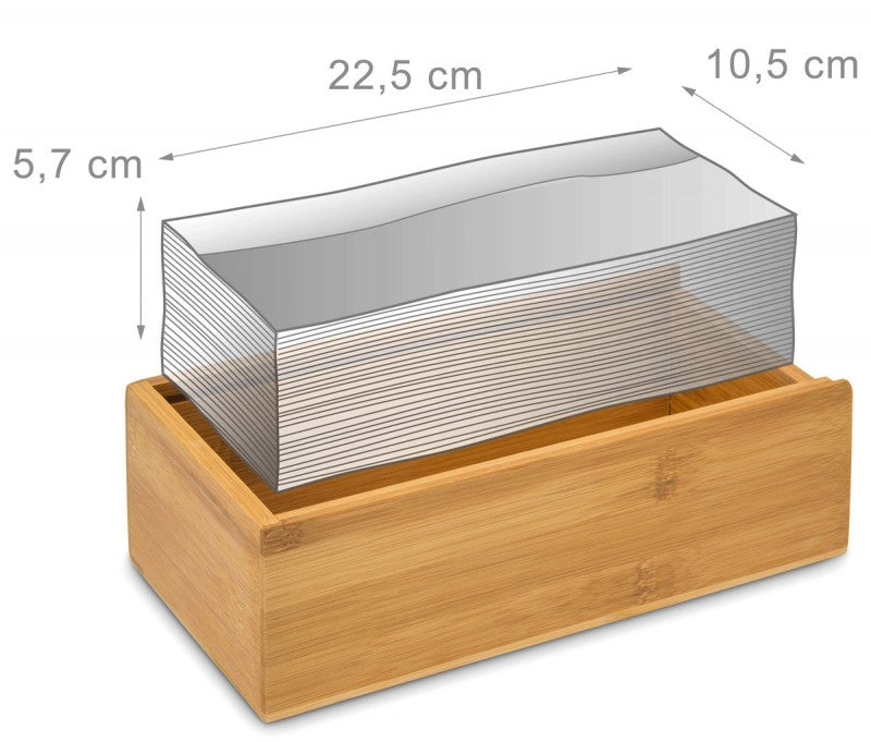 Bambus KOSMETIKTÜCHERBOX ovale Öffnung 24 cm