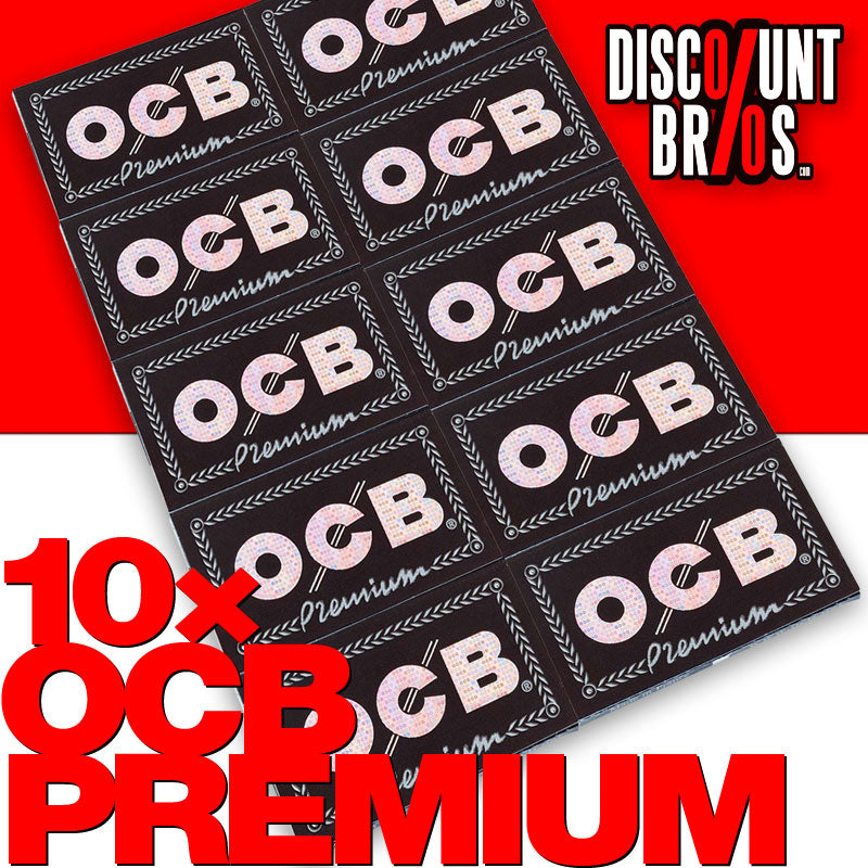 10 × OCB PREMIUM Double Window Papers Black Schwarz Zigarettenpapier 100 Blatt 69×36mm
