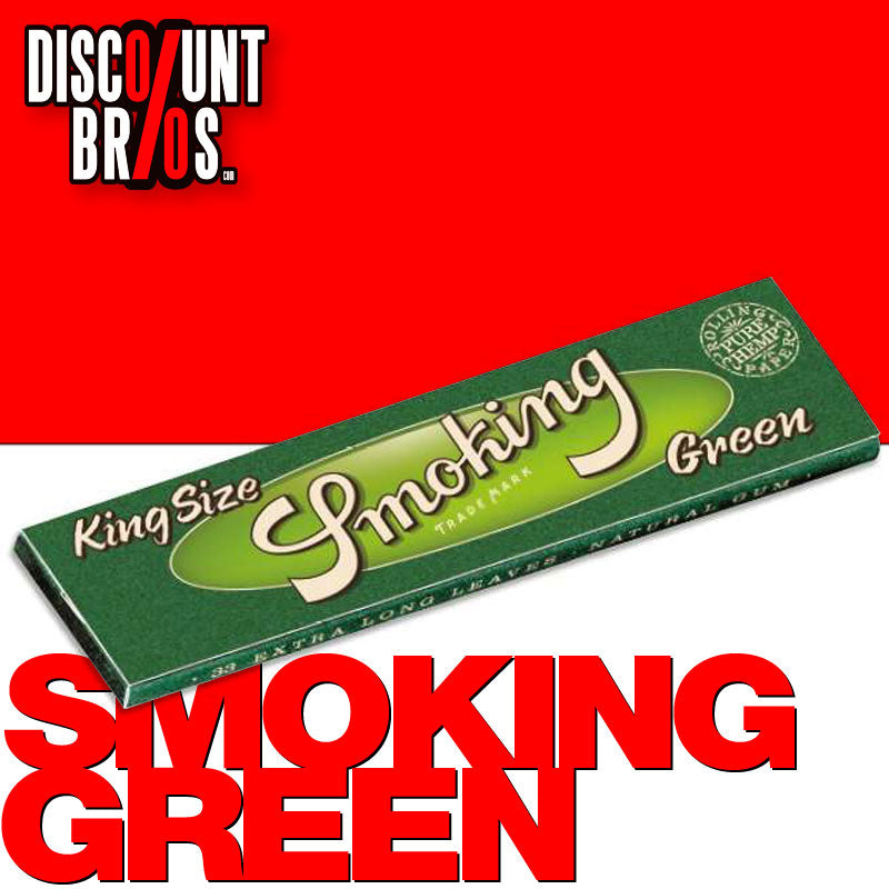 SMOKING GREEN Grün HANF King Size Hemp Papers 33 Blatt Zigarettenpapier 110×52mm