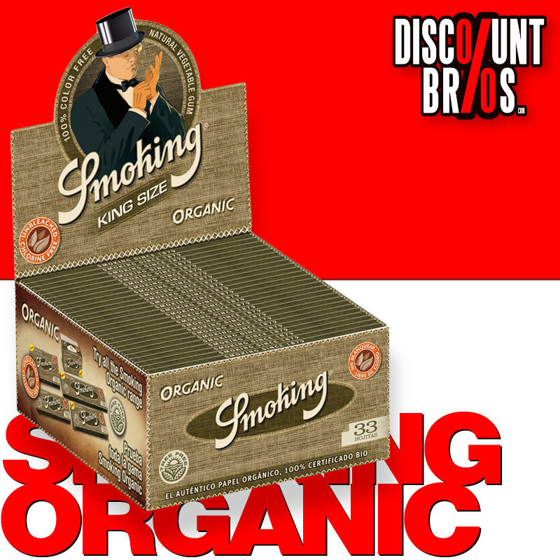 50 × SMOKING Organic Hemp King Size Papers 50 × 33 Blatt Zigarettenpapier