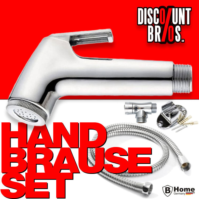 Spraybrause BRAUSE-SET Handbrause Bidetbrause Intimdusche Hundedusche Duschkopf mit Anschlussadapter + Brauseschlauch 120cm