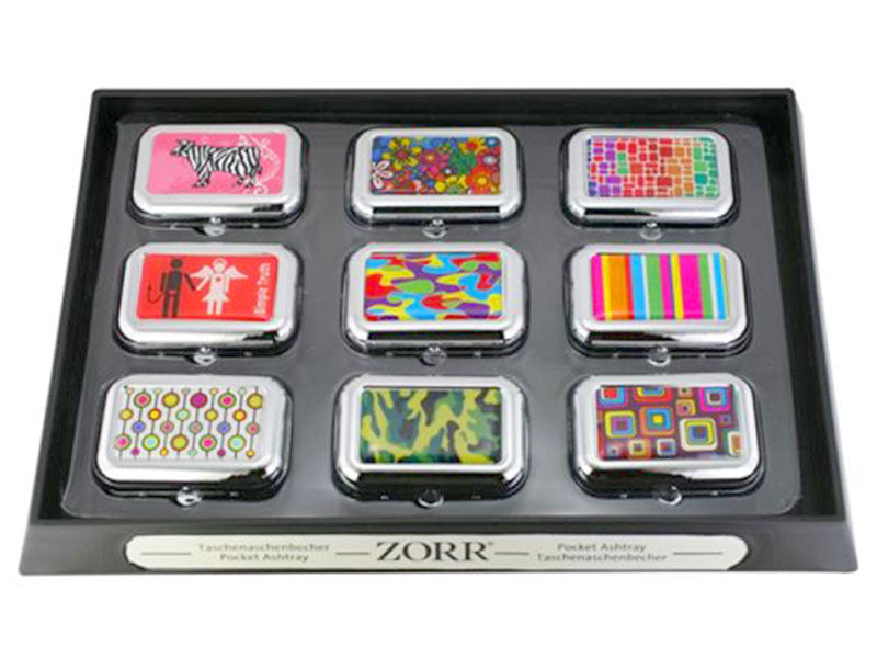 Feldaschenbecher MINI TASCHEN ASCHENBECHER Metall Rechteckig SUJETS