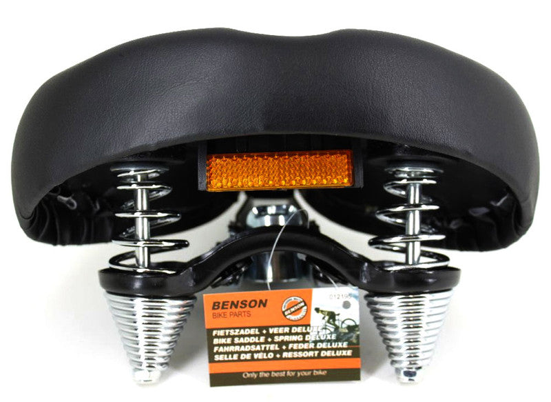 Deluxe Komfort VELO SATTEL Fahrradsattel Velosattel mit Doppelfeder SCHWARZ