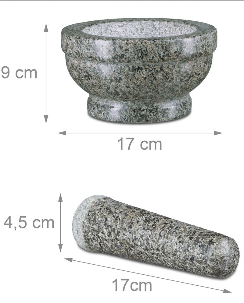 XL MÖRSER mit Stössel aus Granit Stein Ø16,5cm