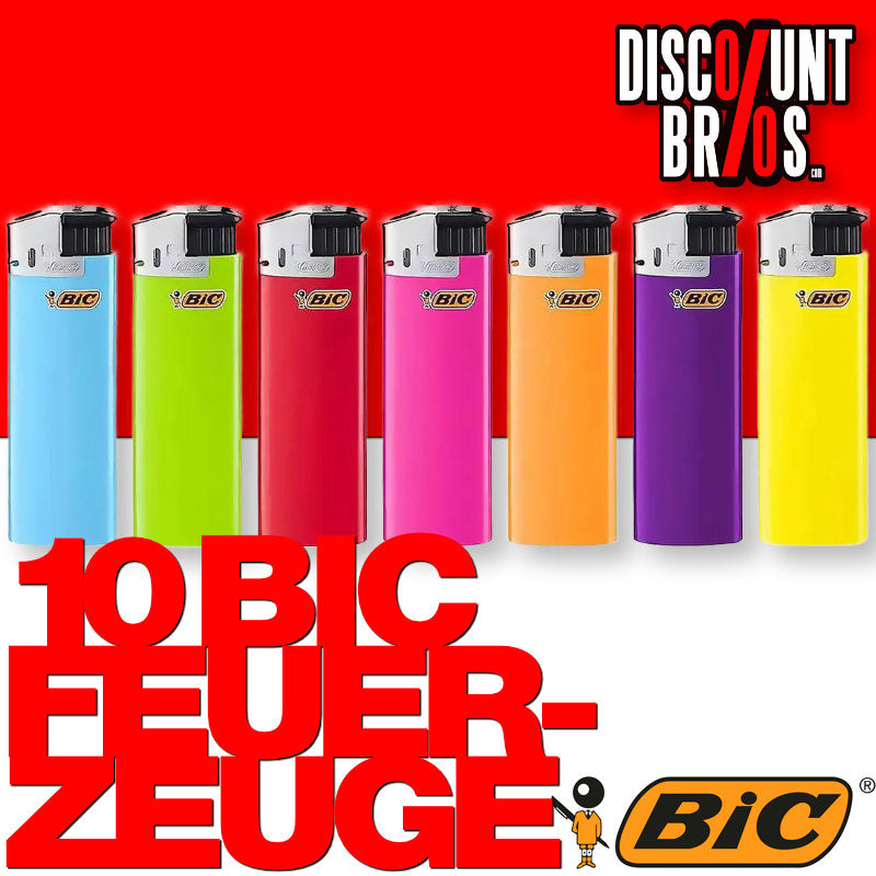 10 Stk. Elektronisches BIC® MAXI FEUERZEUG Piezo mit Kindersicherung bis 1800 Zündungen