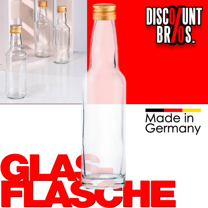 10er-Set 100ml GLASFLASCHEN mit DECKEL Flasche mit Schraubverschluss PP22 DE